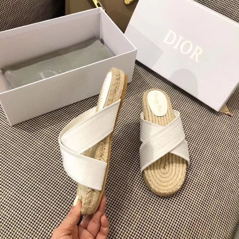 Christian Dior Granville Slides Women Cotton White