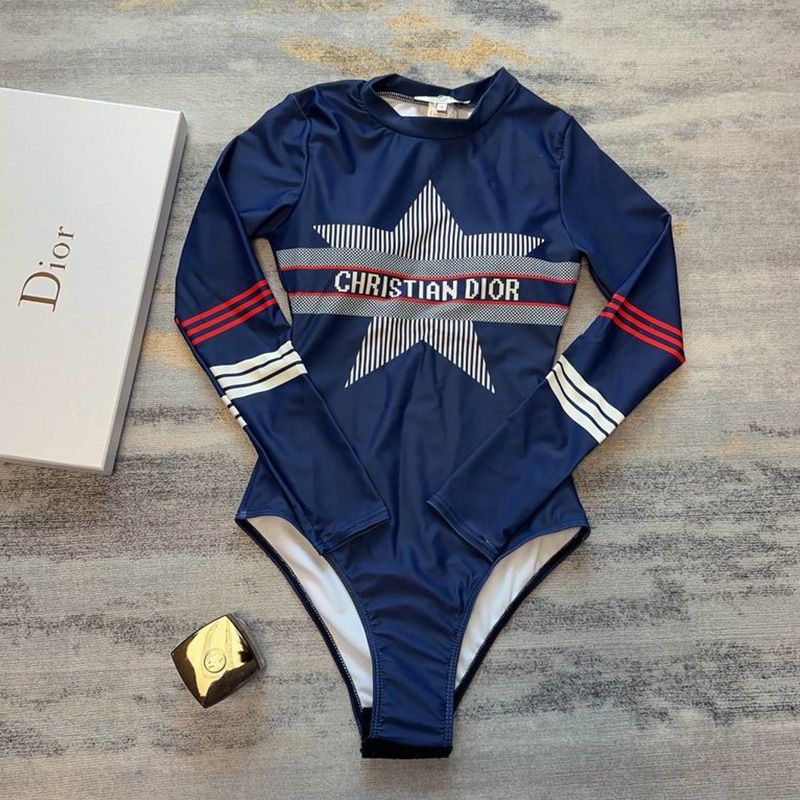 Hot Christian Dior Bodysuit Women DiorAlps Motif Lycra Blue