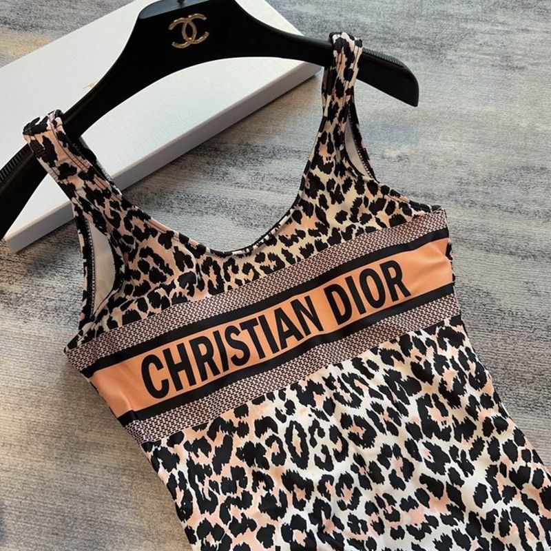 Christian Dior Swimsuit Women Mizza Motif Lycra Black Hot Sale