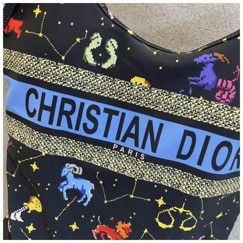 Christian Dior Swimsuit Women Pixel Zodiac Motif Lycra Black Hot Sale