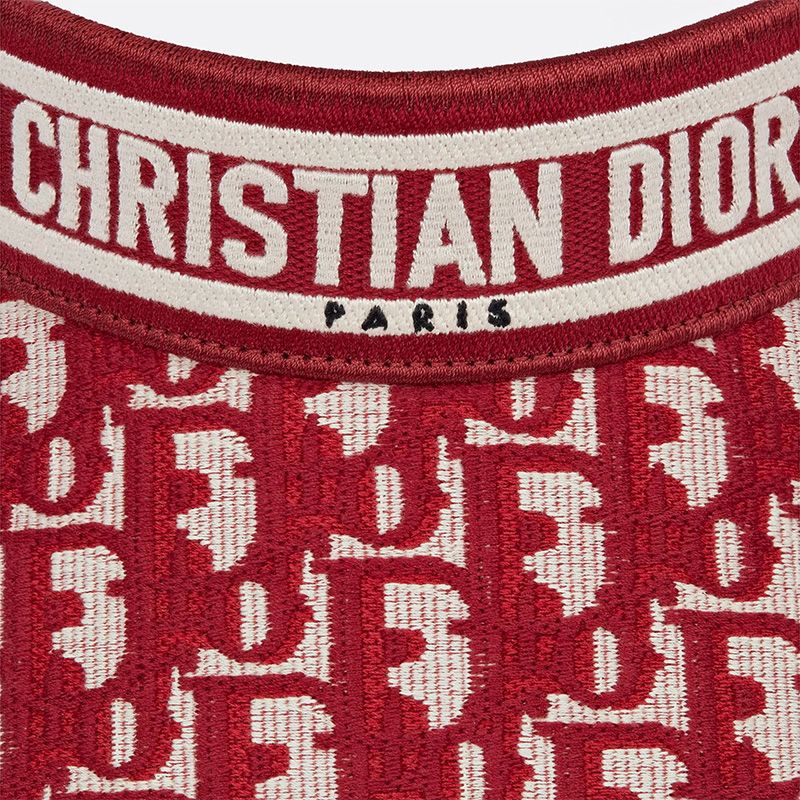 Hot Christian Dior Visor D-Oblique Motif Cotton Red