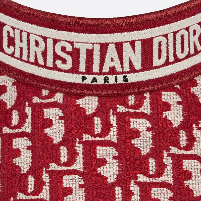 Affordable Hot Christian Dior Visor D-Oblique Motif Cotton Red