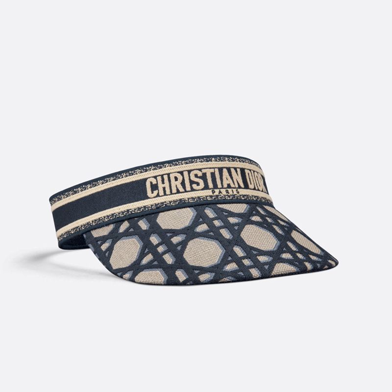 Hot Christian Dior Visor Macrocannage Motif Cotton Blue