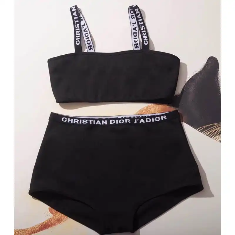 Hot Christian Dior J'Adior High Waisted Bikini Women Lycra Black