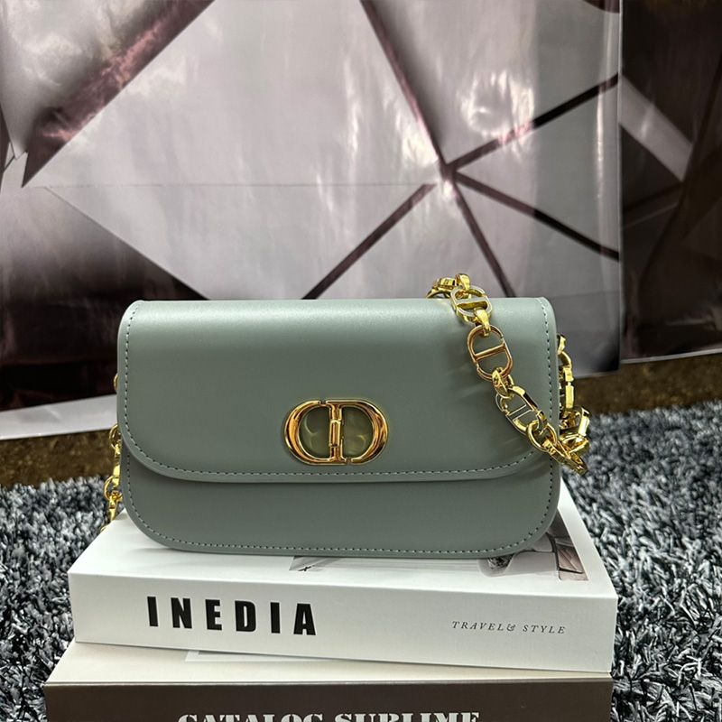 Hot Dior 30 Montaigne Avenue Bag Box Calfskin Sky Blue