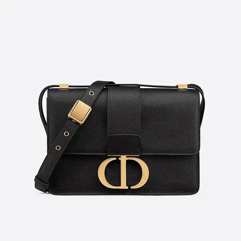 Dior 30 Montaigne Bag Grained Calfskin Black Luxury