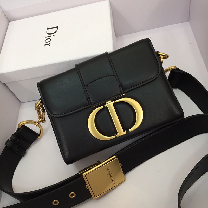 Dior 30 Montaigne Box Bag Calfskin Black Hot Sale