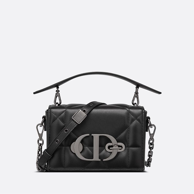 Hot Dior 30 Montaigne Box Bag with Handle Maxicannage Lambskin Black