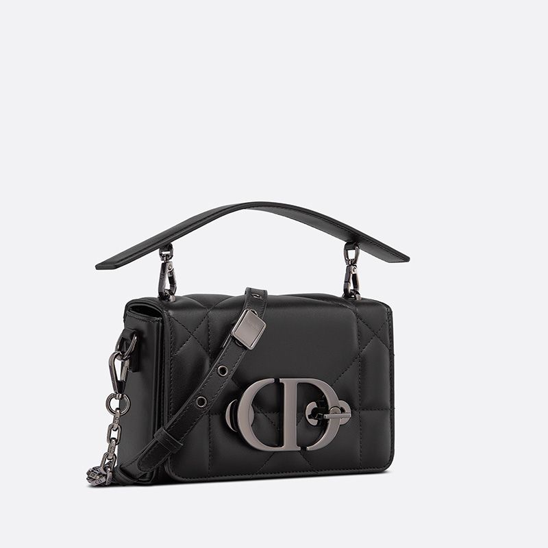 Dior 30 Montaigne Box Bag with Handle Maxicannage Lambskin Black Hot Sale