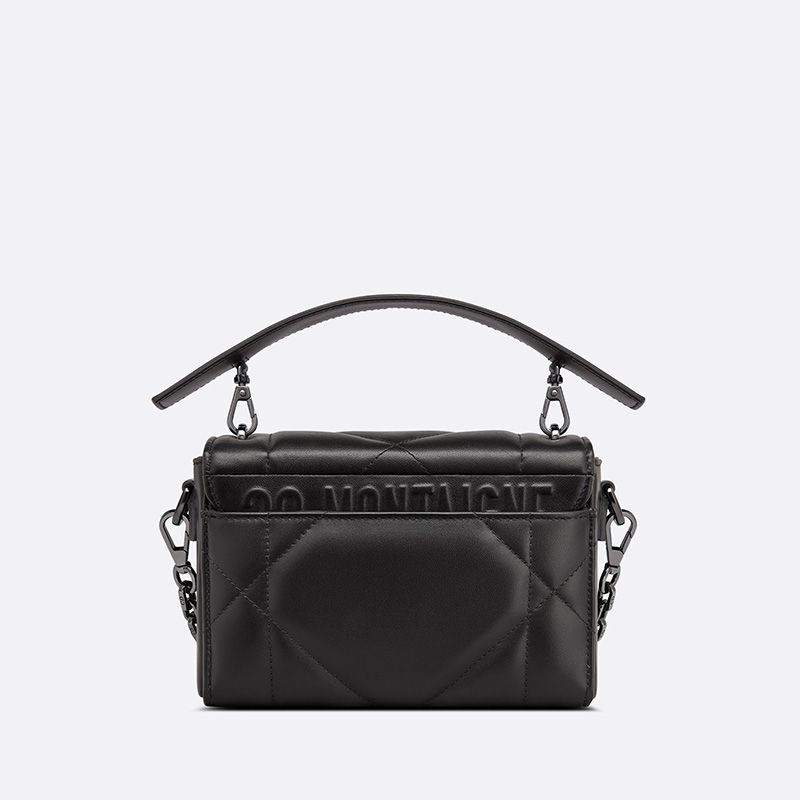 Dior 30 Montaigne Box Bag with Handle Maxicannage Lambskin Black Hot Sale