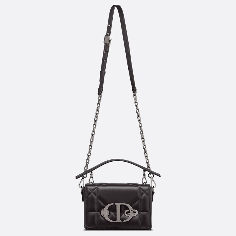 Dior 30 Montaigne Box Bag with Handle Maxicannage Lambskin Black Hot Sale