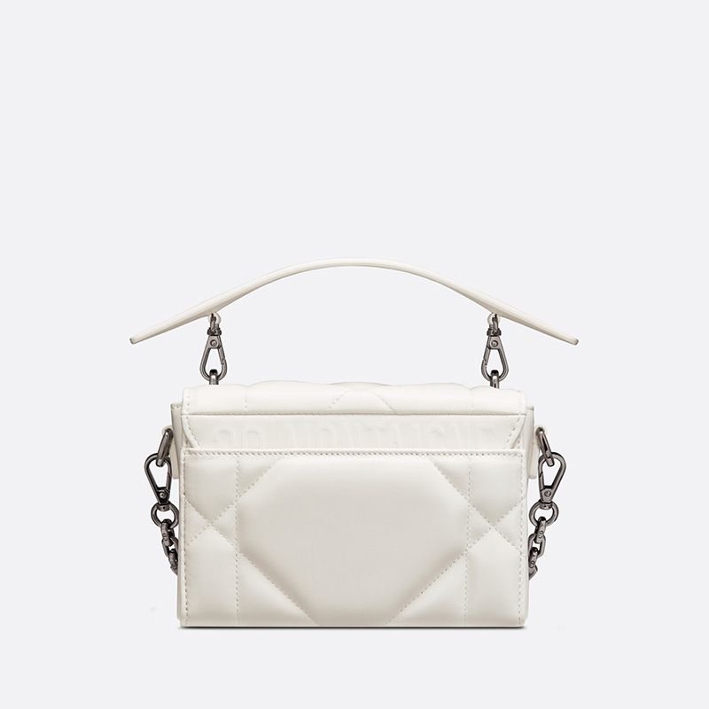 Hot Dior 30 Montaigne Box Bag with Handle Maxicannage Lambskin White