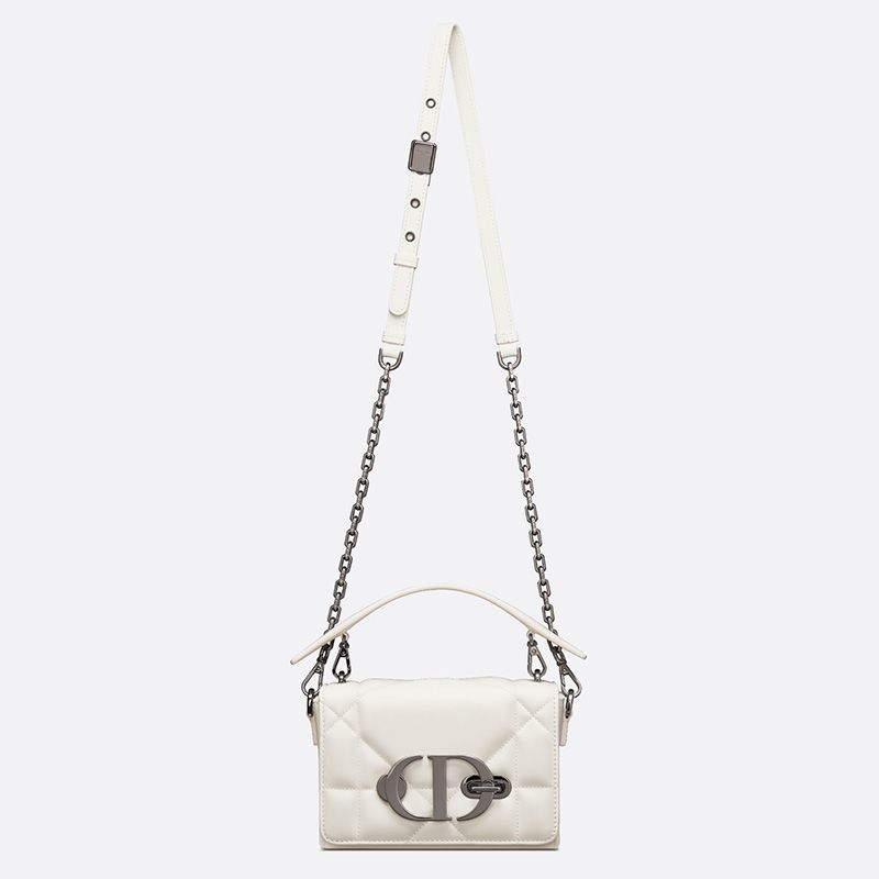 Hot Dior 30 Montaigne Box Bag with Handle Maxicannage Lambskin White