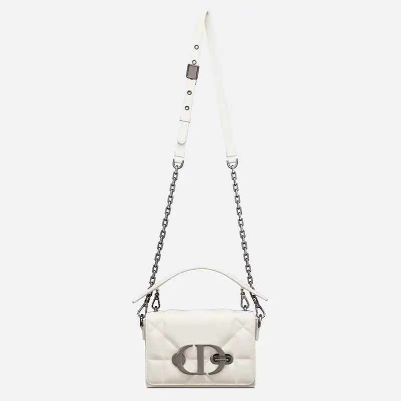 Cheap Dior 30 Montaigne Box Bag with Handle Maxicannage Lambskin White Luxury