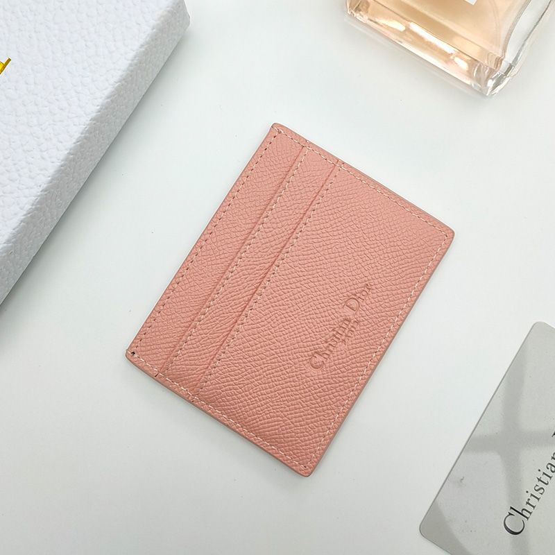 Dior 30 Montaigne Card Holder Grained Calfskin Pink Hot Sale