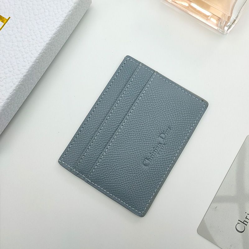 Hot Dior 30 Montaigne Card Holder Grained Calfskin Sky Blue