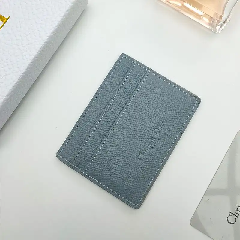 Cheap Hot Dior 30 Montaigne Card Holder Grained Calfskin Sky Blue