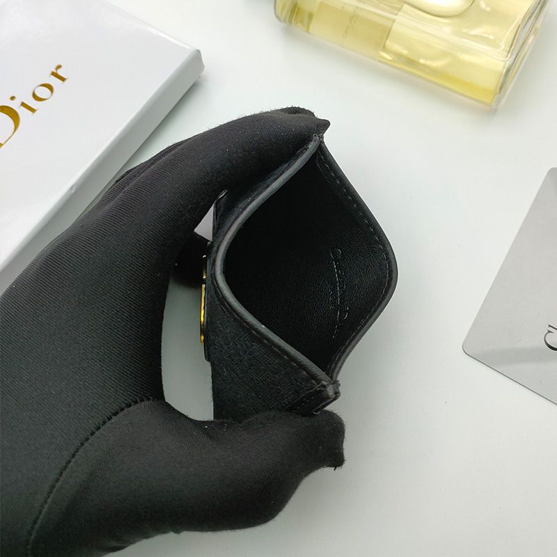 Dior 30 Montaigne Card Holder Oblique Motif Canvas Black Hot Sale