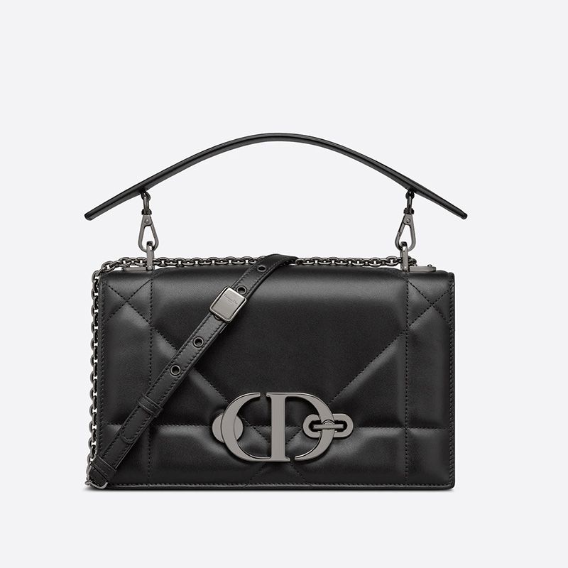 Dior 30 Montaigne Chain Bag with Handle Maxicannage Lambskin Black Hot Sale