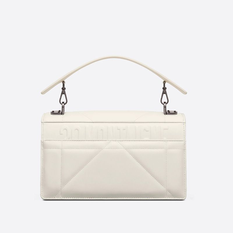 Dior 30 Montaigne Chain Bag with Handle Maxicannage Lambskin White Hot Sale