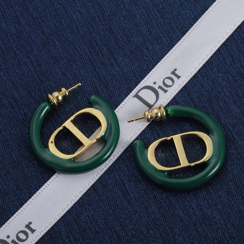 Dior 30 Montaigne Earrings Metal and Lacquer Gold Green Hot Sale