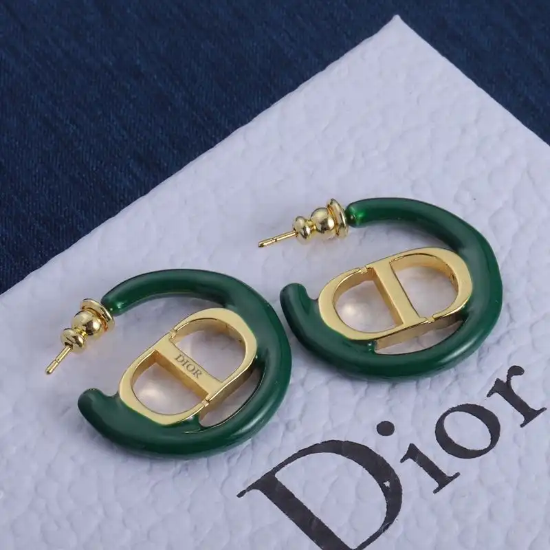 Affordable Hot Dior 30 Montaigne Earrings Metal and Lacquer Gold Green