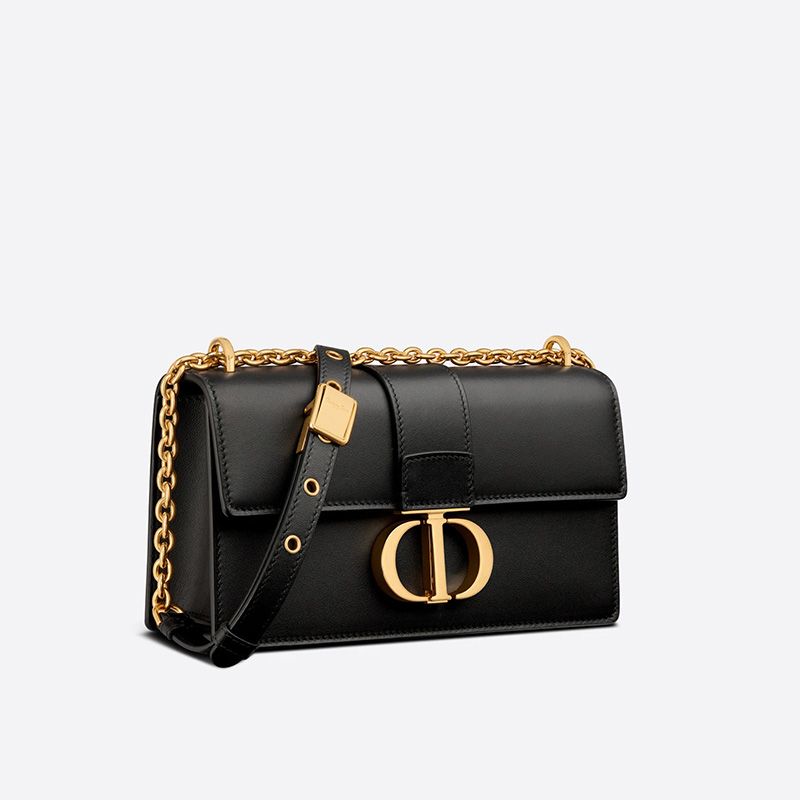 Hot Dior 30 Montaigne East-West Bag With Chain Calfskin Black