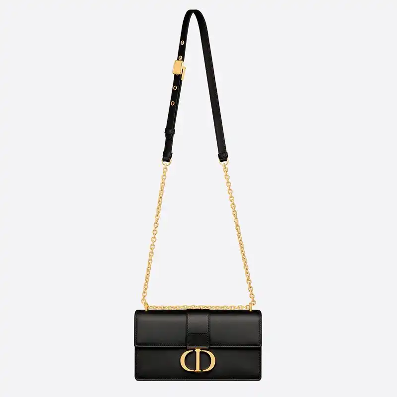 Cheap Dior 30 Montaigne East-West Bag With Chain Calfskin Black Luxury