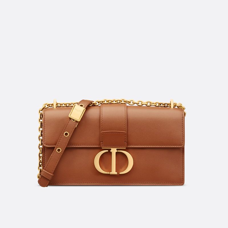 Dior 30 Montaigne East-West Bag With Chain Calfskin Brown Hot Sale