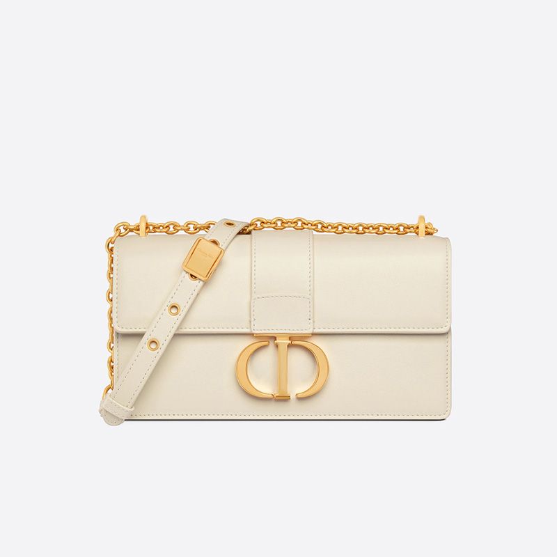 Dior 30 Montaigne East-West Bag With Chain Calfskin White Hot Sale