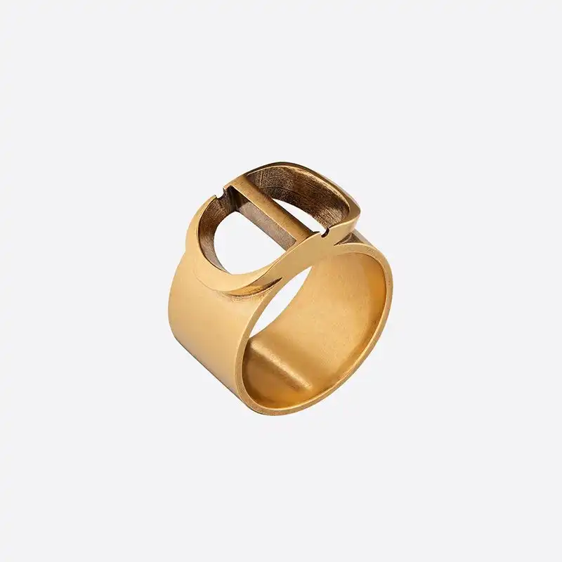 Hot Dior 30 Montaigne Ring Antique Metal Gold