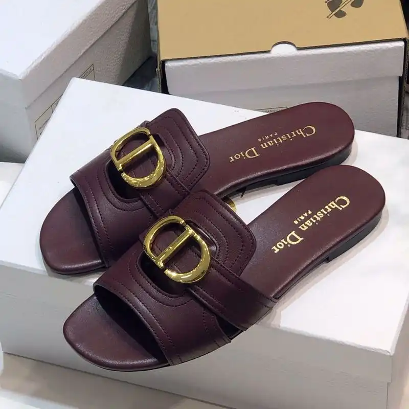 Affordable Hot Dior 30 Montaigne Slides Women Calfskin Burgundy