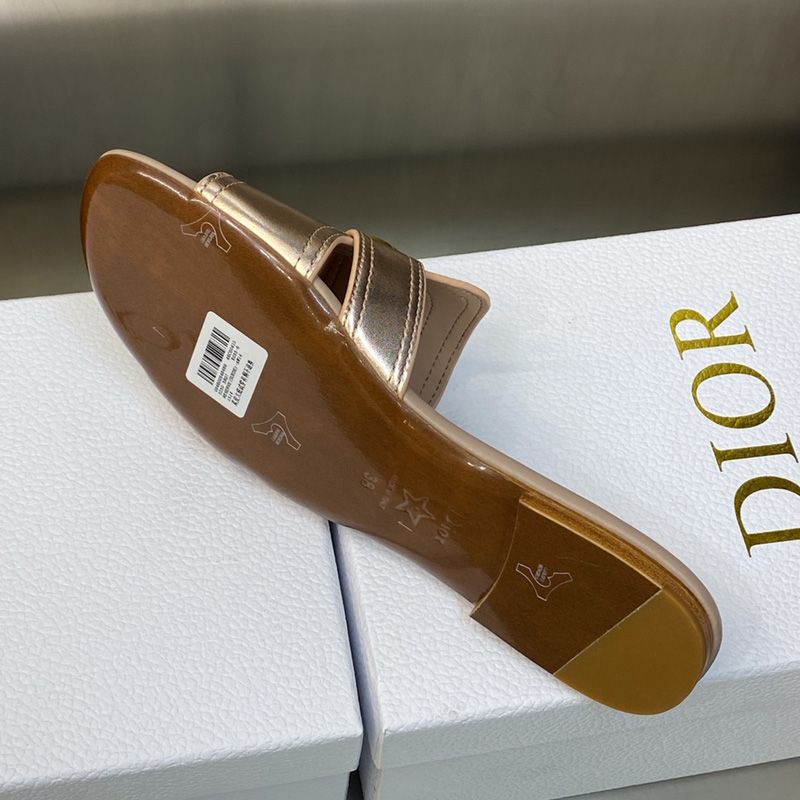 Dior 30 Montaigne Slides Women Calfskin Rose Gold Hot Sale