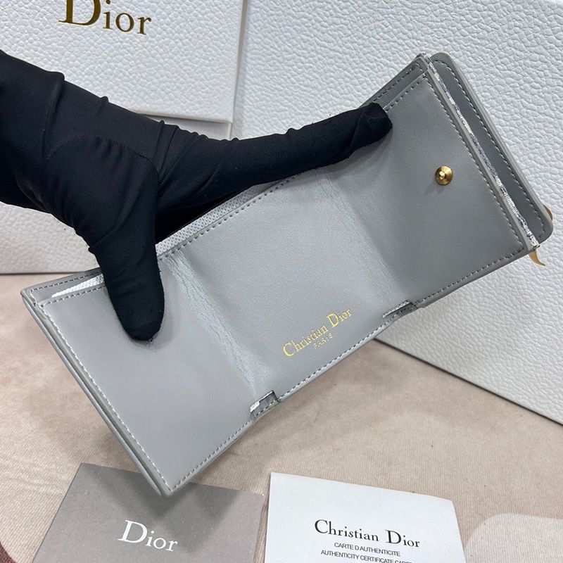 Dior 30 Montaigne Wallet Oblique Motif Canvas White Hot Sale