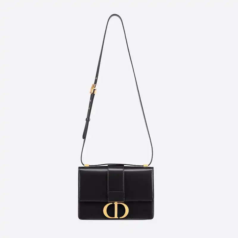 Cheap Dior 30 Montaigne Bag Box Calfskin Black Luxury