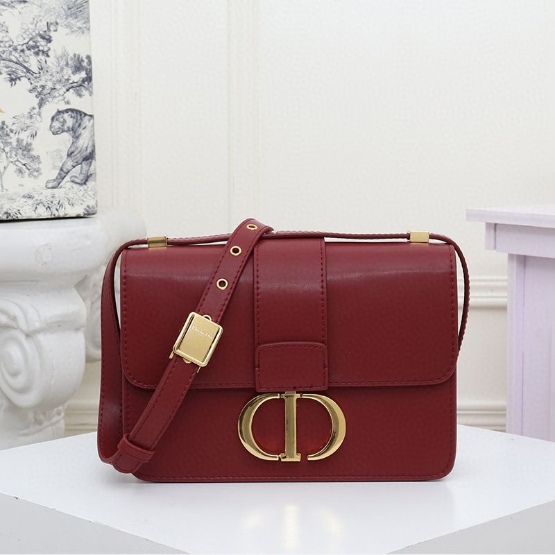 Dior 30 Montaigne Bag Box Calfskin Burgundy Hot Sale