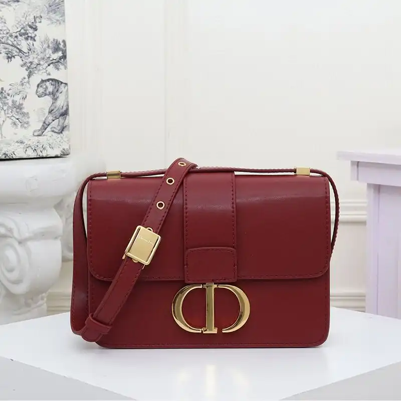 Dior 30 Montaigne Bag Box Calfskin Burgundy Luxury