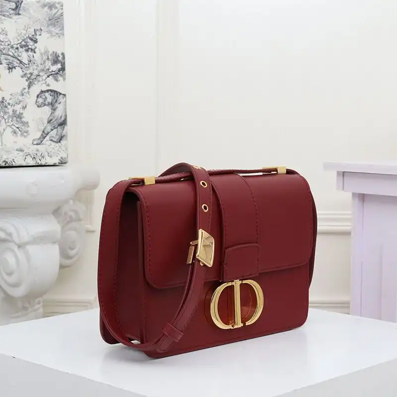 Cheap Dior 30 Montaigne Bag Box Calfskin Burgundy Luxury