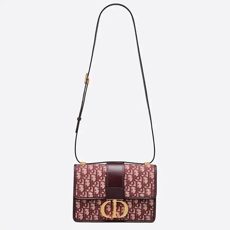 Cheap Dior 30 Montaigne Bag Oblique Motif Canvas Burgundy Luxury