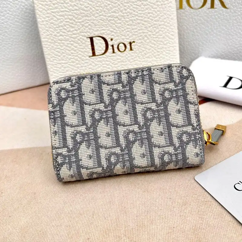 Cheap Dior 30 Montaigne Voyageur Zip Wallet Oblique Motif Canvas Grey