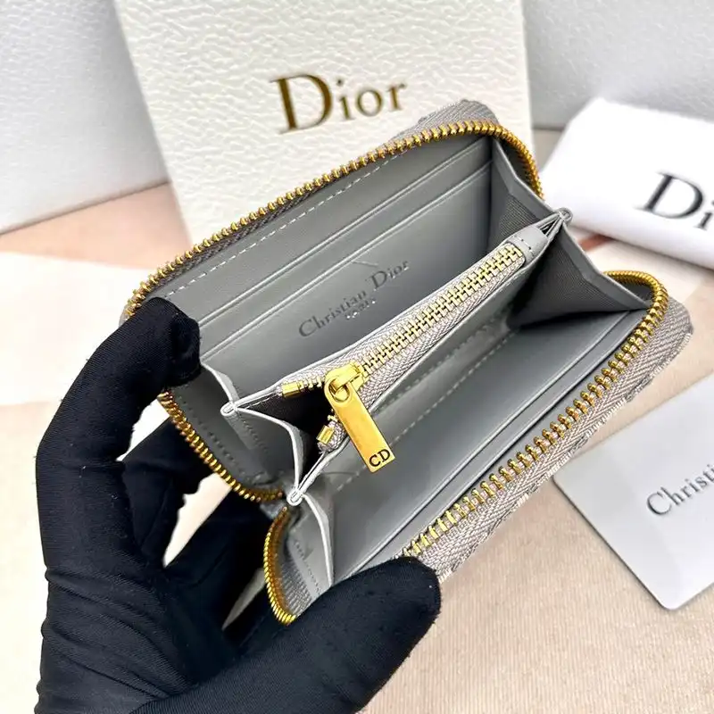 Cheap Dior 30 Montaigne Voyageur Zip Wallet Oblique Motif Canvas Grey