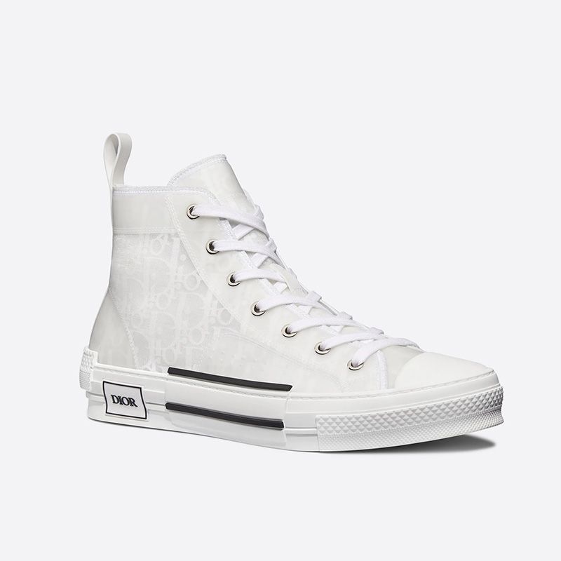 Hot Dior B23 High-Top Sneakers Unisex Oblique Motif Canvas White