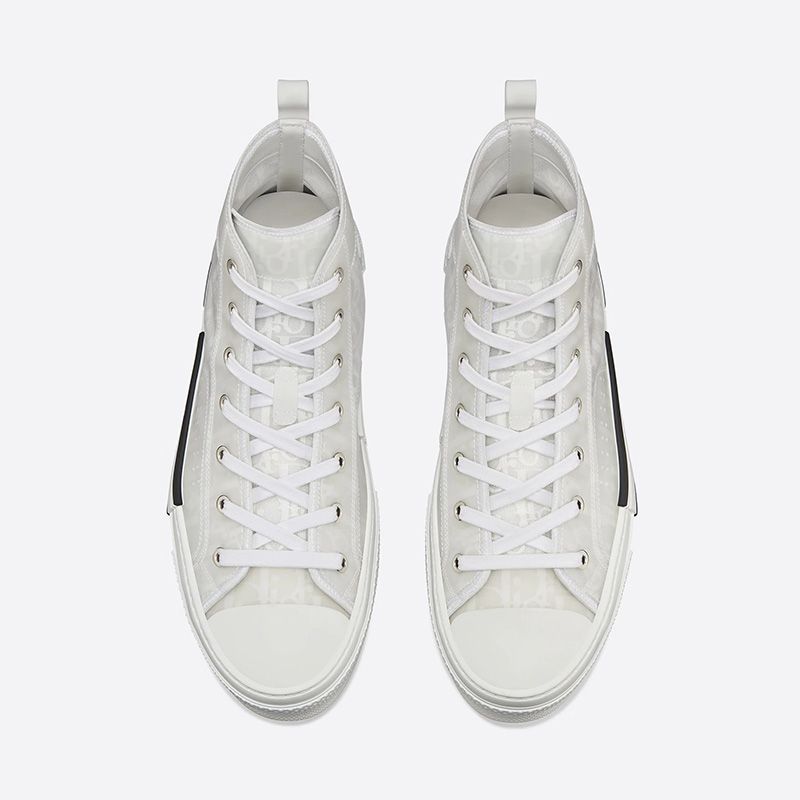 Dior B23 High-Top Sneakers Unisex Oblique Motif Canvas White Hot Sale