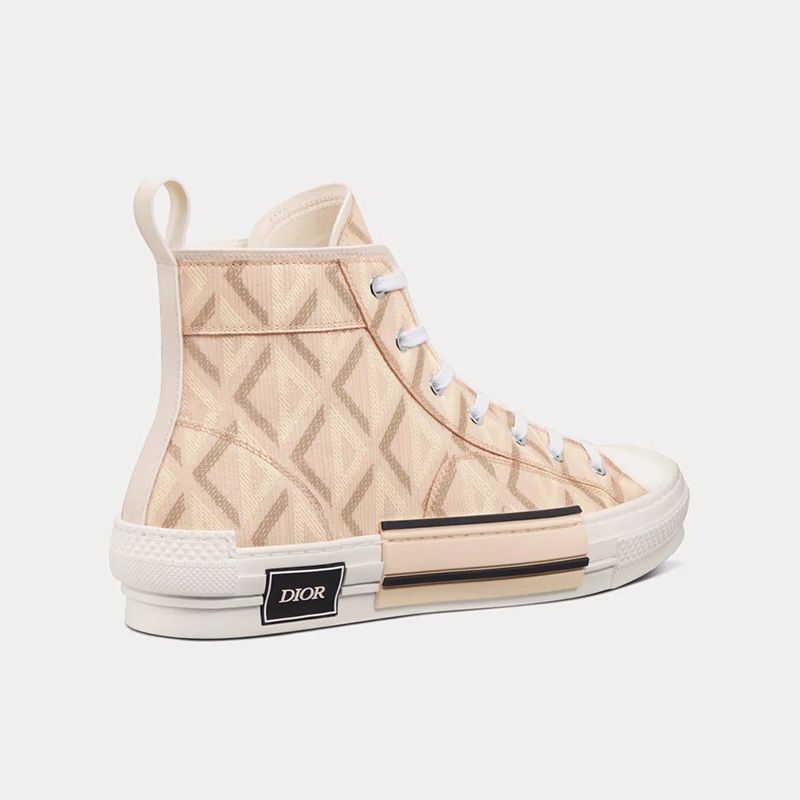 Hot Dior B23 High-Top Sneakers Unisex CD Diamond Motif Canvas Brown