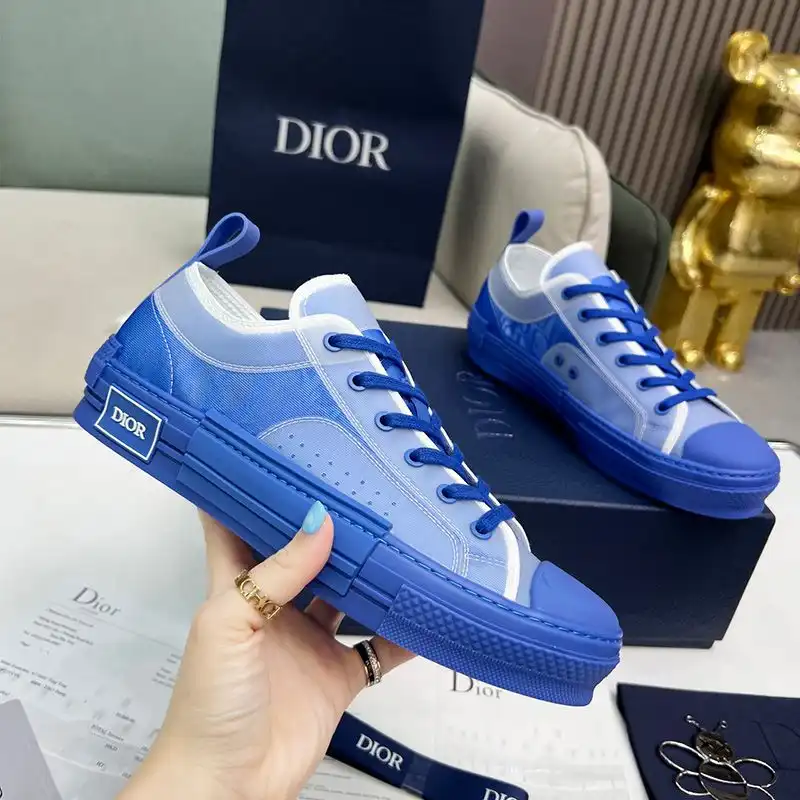 Hot Dior B23 Sneakers Unisex Oblique Motif Canvas Blue