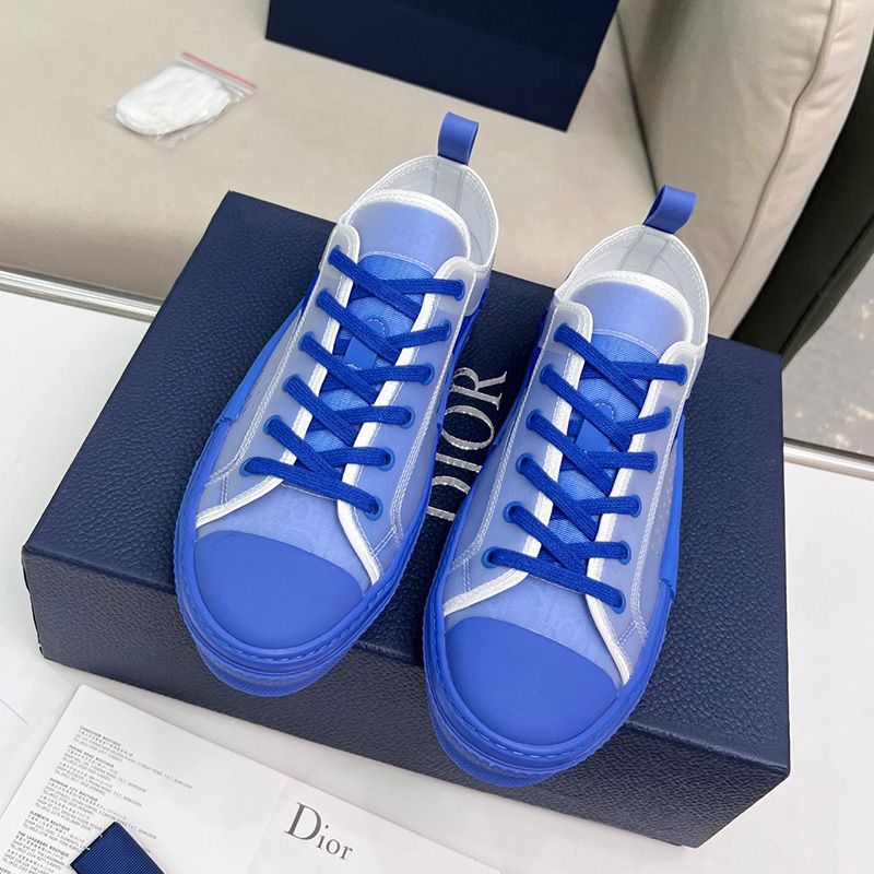 Dior B23 Sneakers Unisex Oblique Motif Canvas Blue Hot Sale