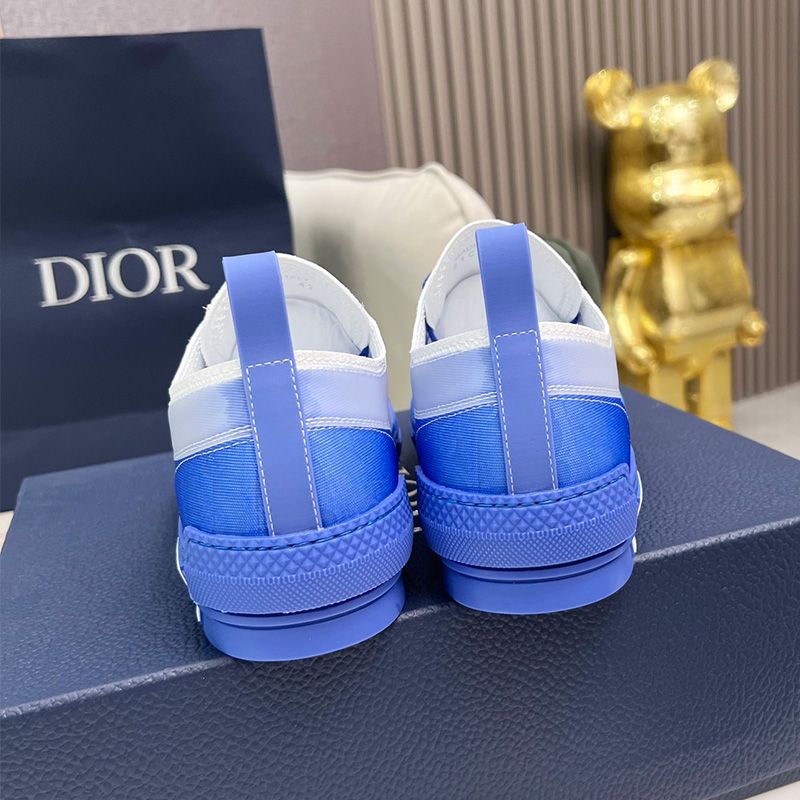 Dior B23 Sneakers Unisex Oblique Motif Canvas Blue Hot Sale