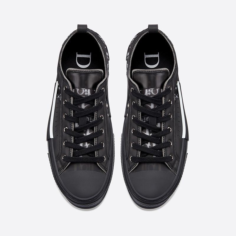 Dior B23 Sneakers Unisex Oblique Motif Canvas with Calfskin Black Hot Sale