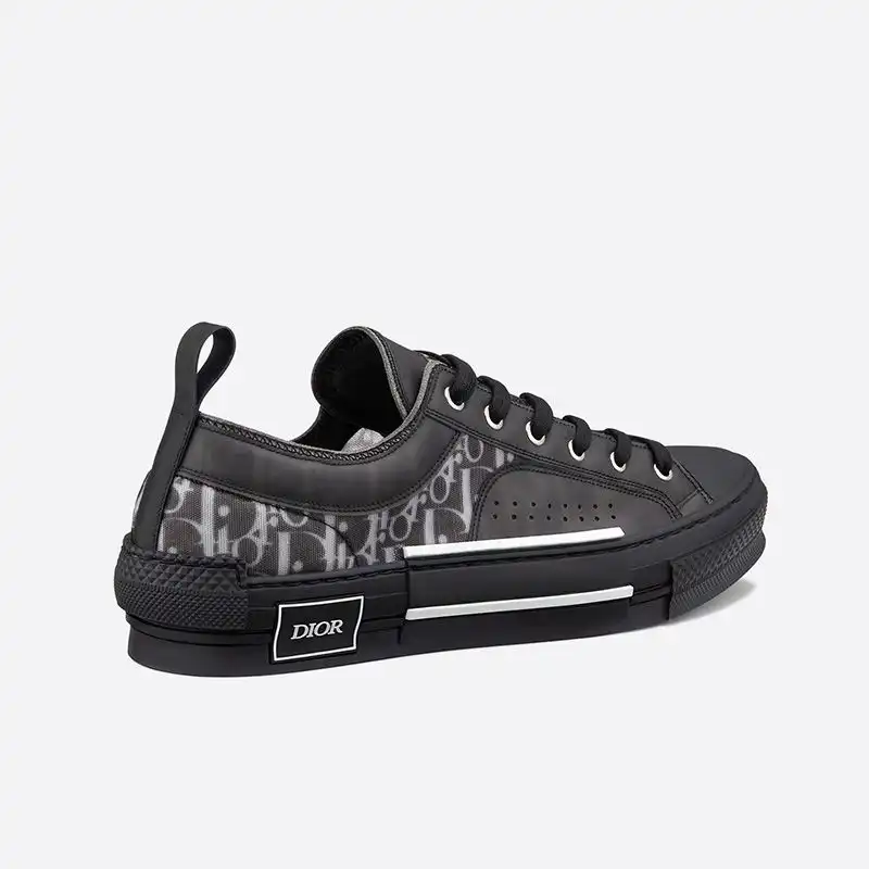 Cheap Hot Dior B23 Sneakers Unisex Oblique Motif Canvas with Calfskin Black