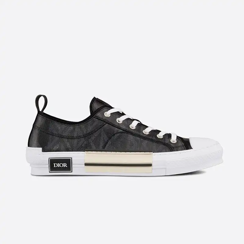 Cheap Hot Dior B23 Sneakers Unisex CD Diamond Motif Canvas Black